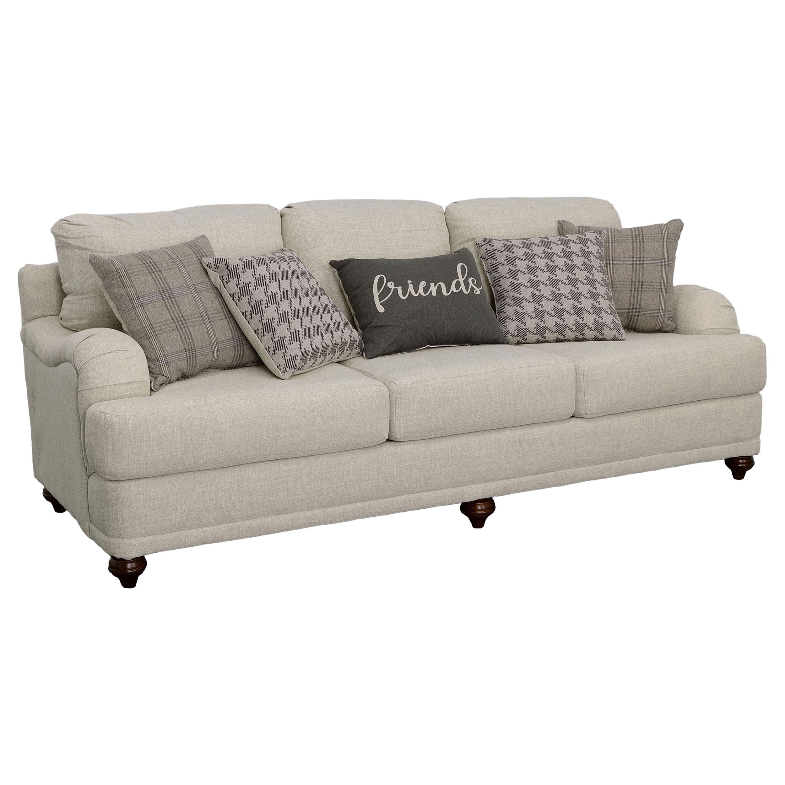 Glenn Upholstered English Arm Sofa Light Grey and Grey
