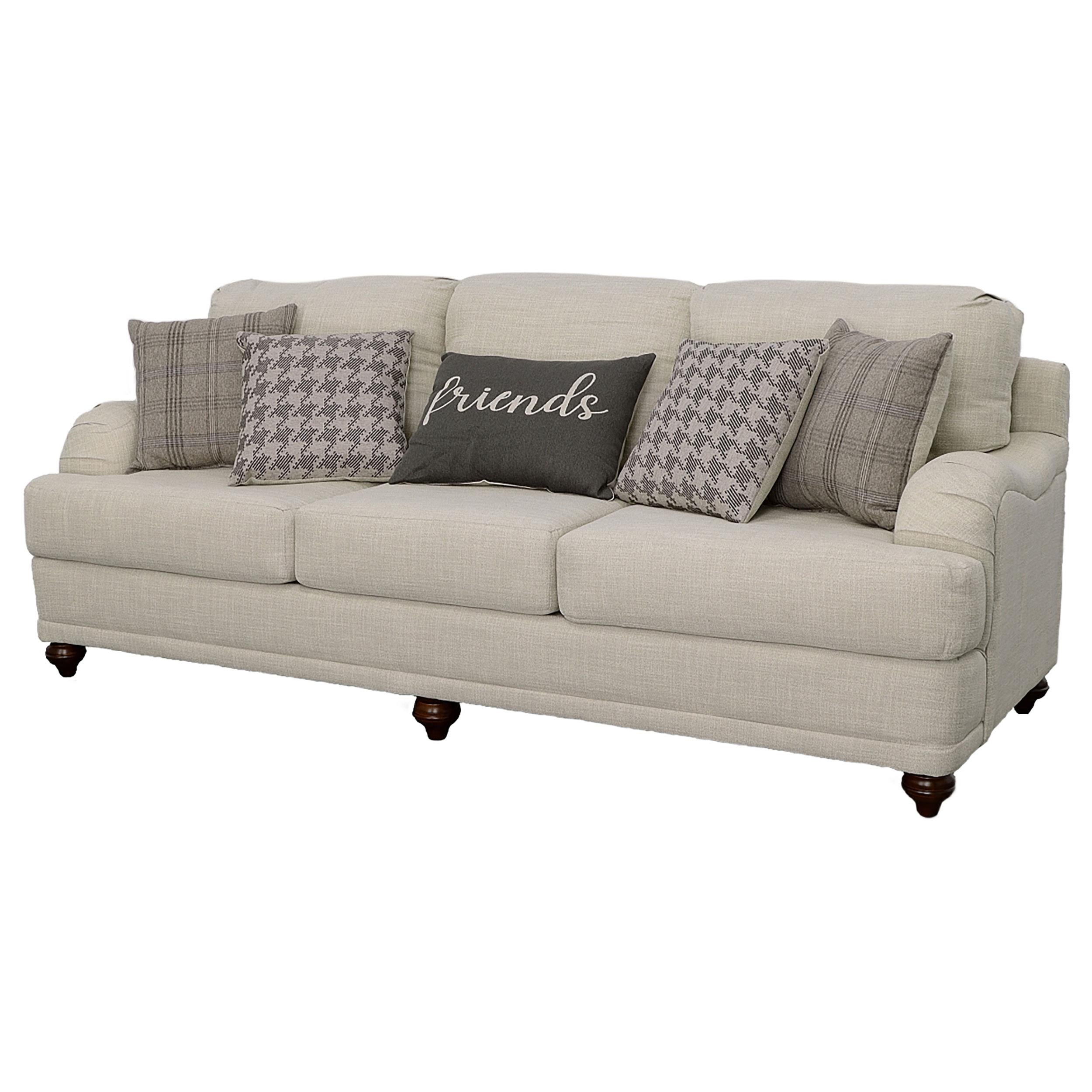 Glenn Upholstered English Arm Sofa Light Grey and Grey