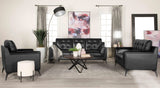 Moira Upholstered Wedge Arm Tufted Sofa Black