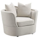 Silla tapizada Kamilah con respaldo camel beige