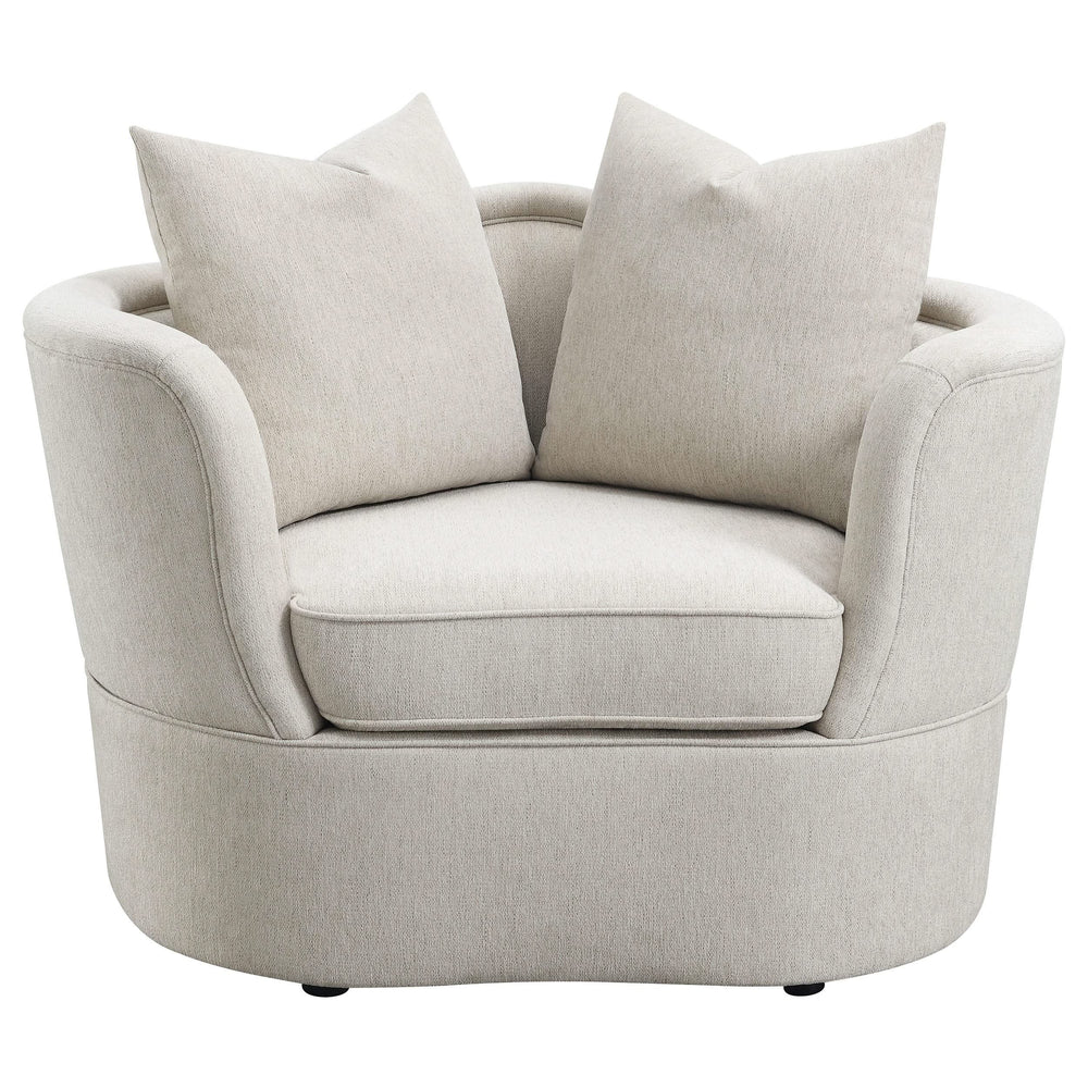 Silla tapizada Kamilah con respaldo camel beige