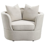 Silla tapizada Kamilah con respaldo camel beige