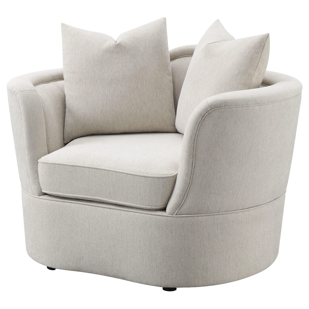 Silla tapizada Kamilah con respaldo camel beige