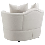 Silla tapizada Kamilah con respaldo camel beige