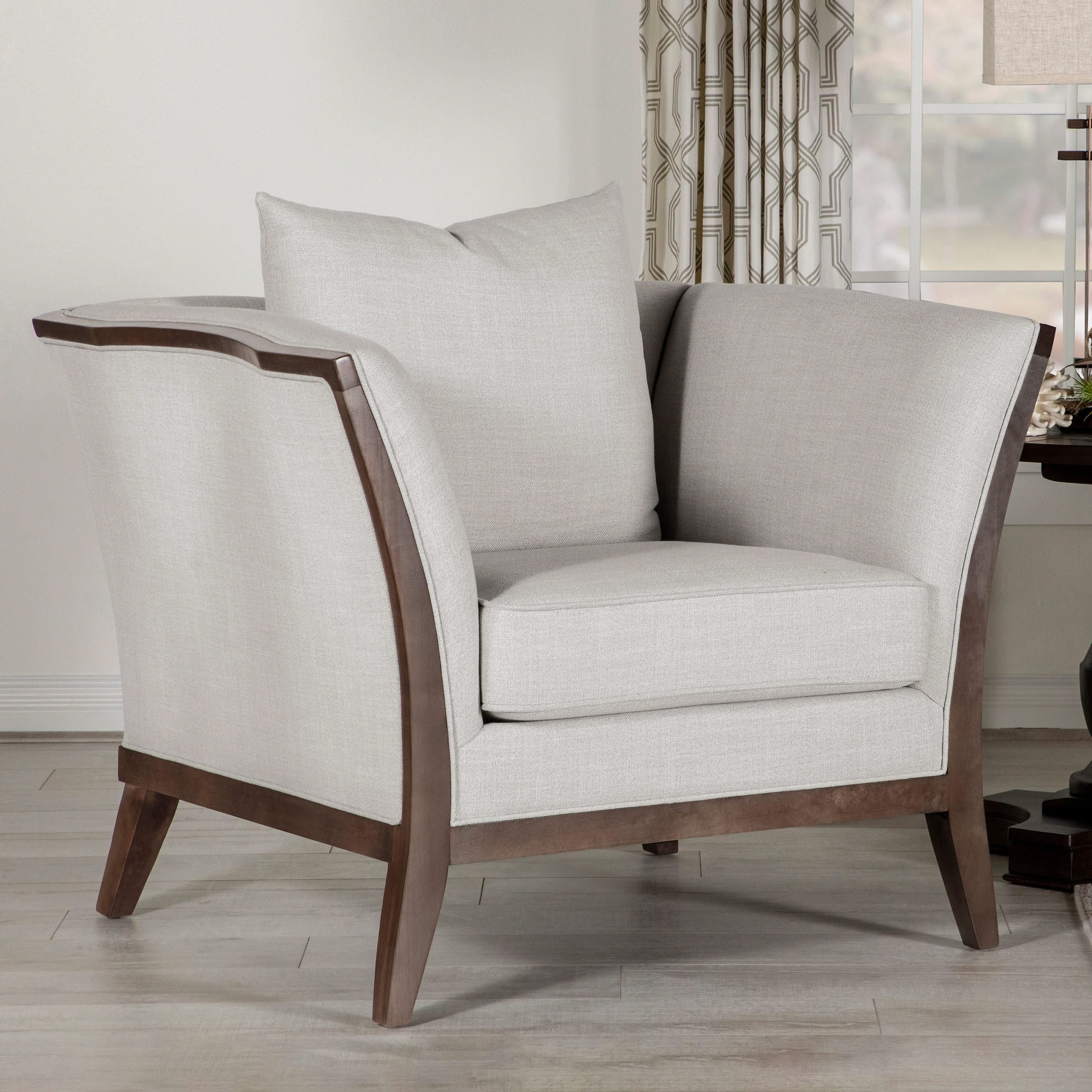 Lorraine Upholstered Flared Arm Accent Chair Beige