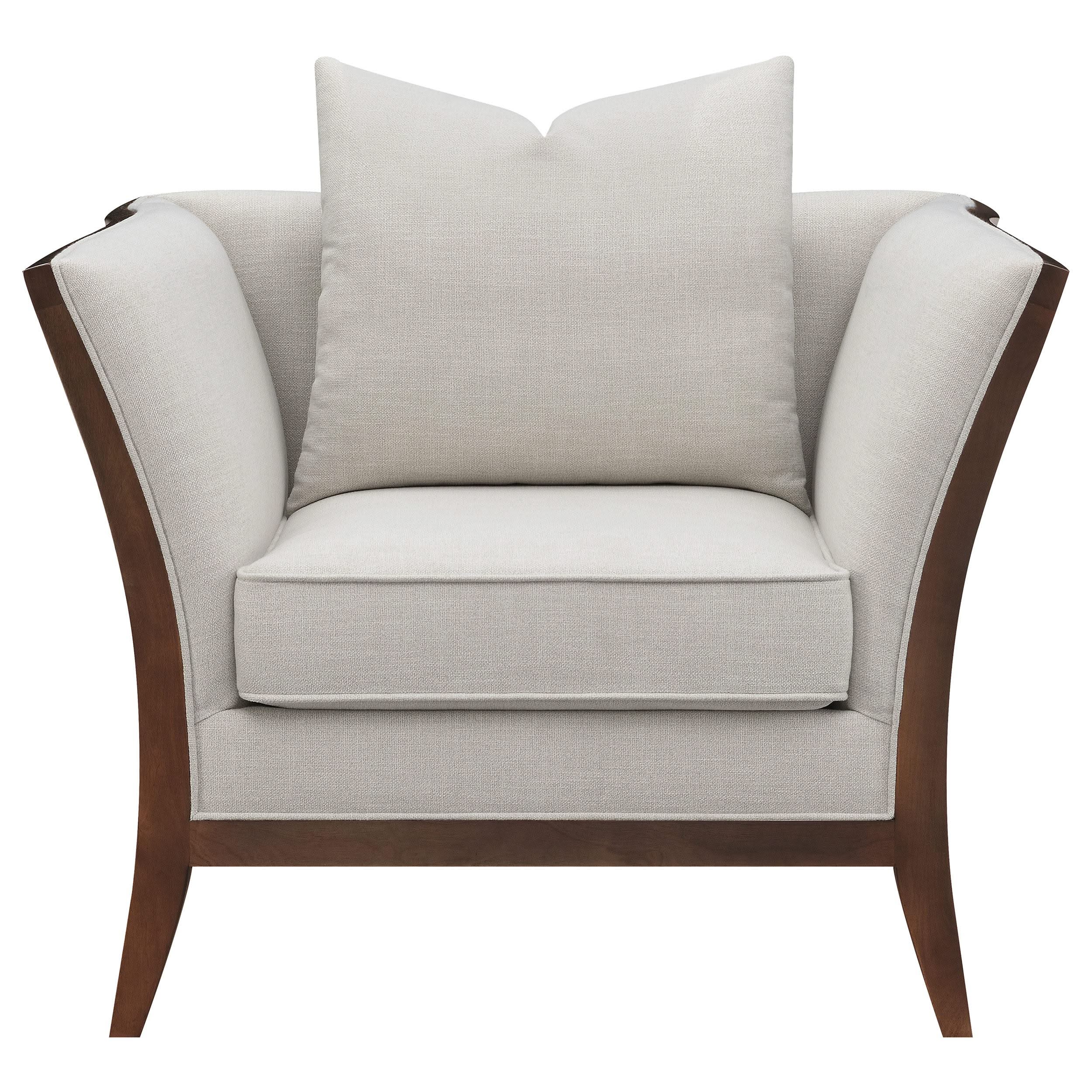 Lorraine Upholstered Flared Arm Accent Chair Beige