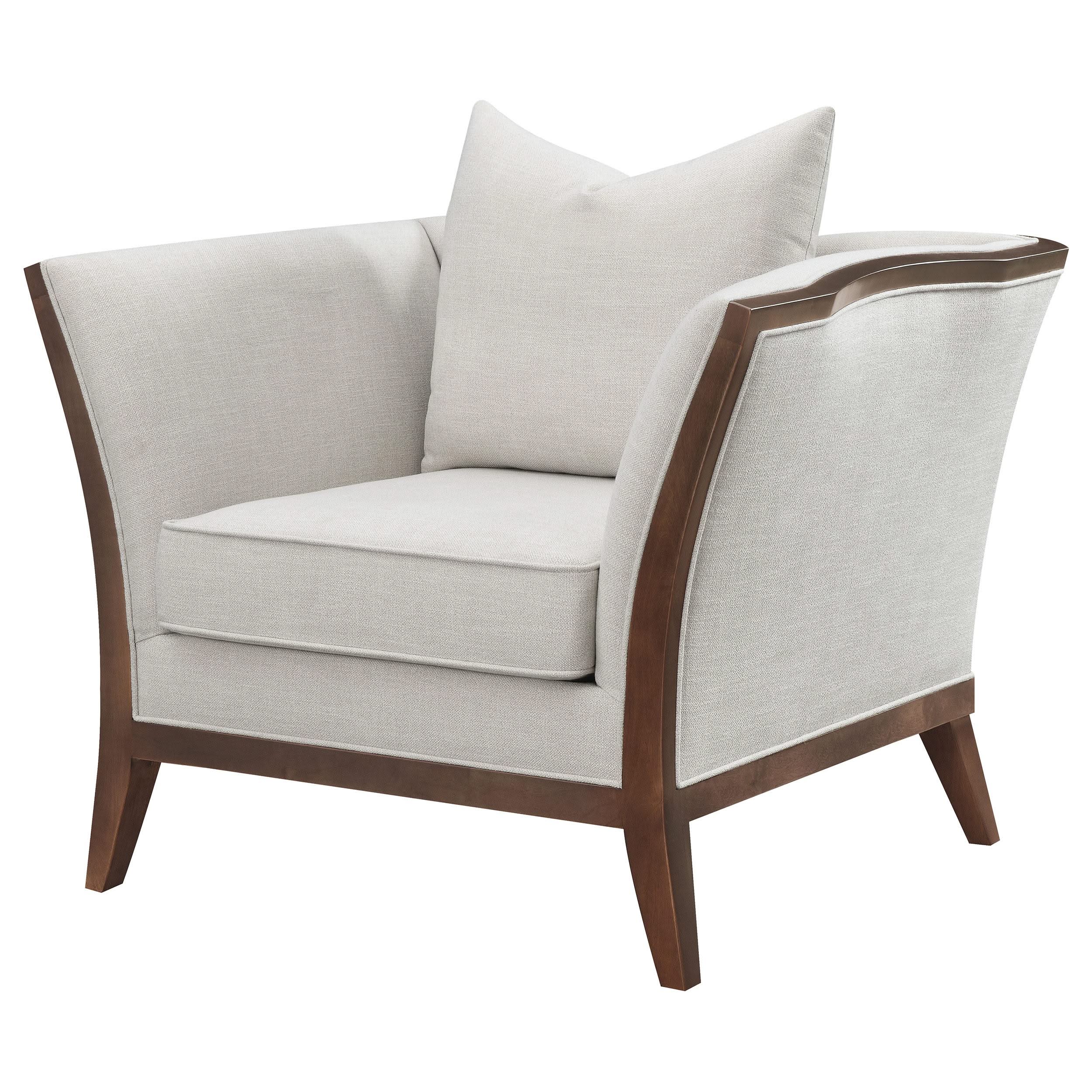 Lorraine Upholstered Flared Arm Accent Chair Beige