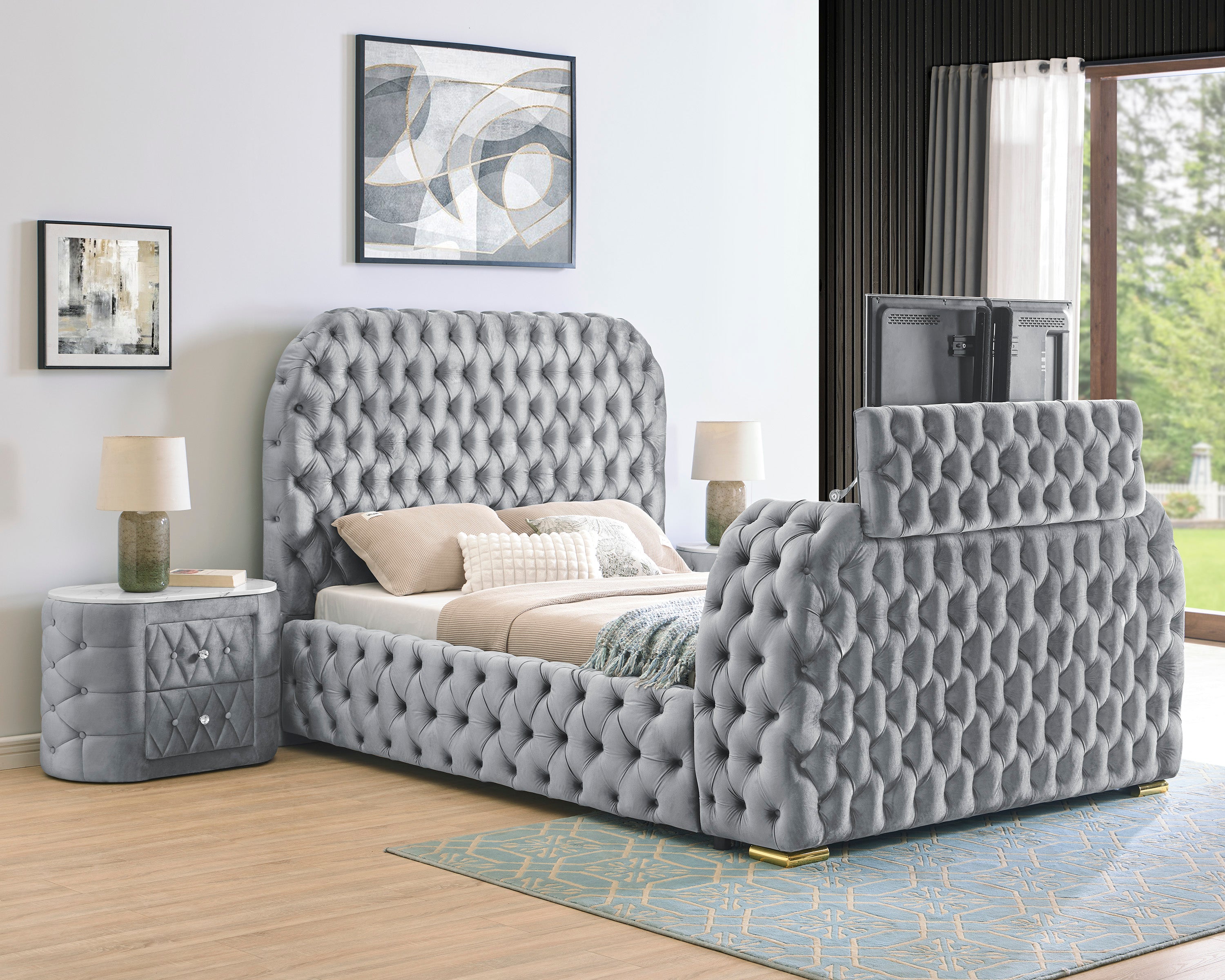 NATALIA KING HEADBOARD GREY