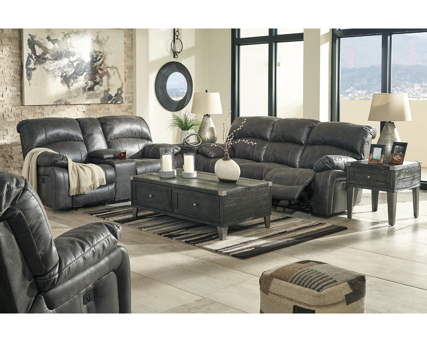 Dunwell Power Reclining Sofa and Loveseat with Power Recliner