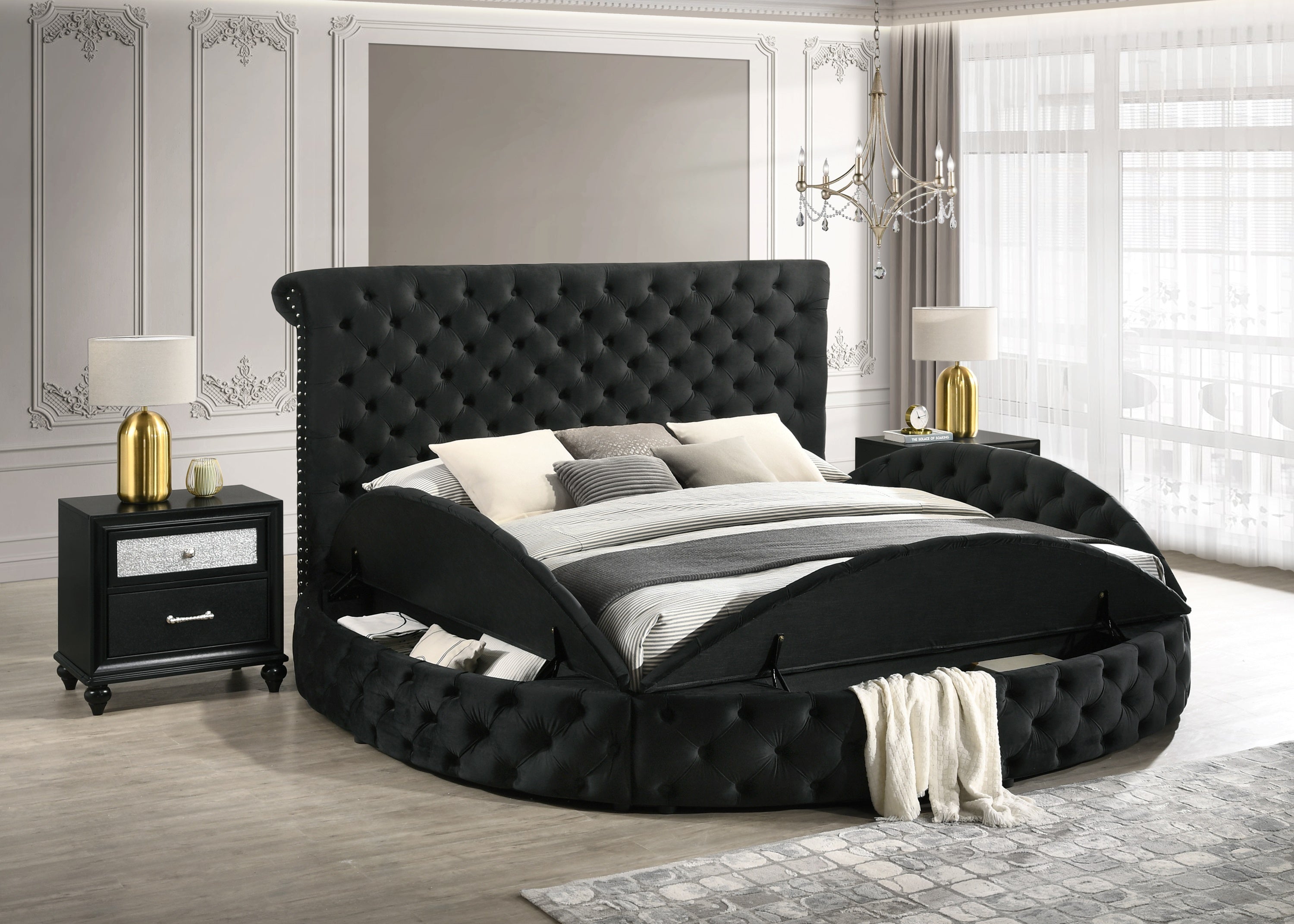 BRIGITTE QUEEN FB W/STORAGE BLACK