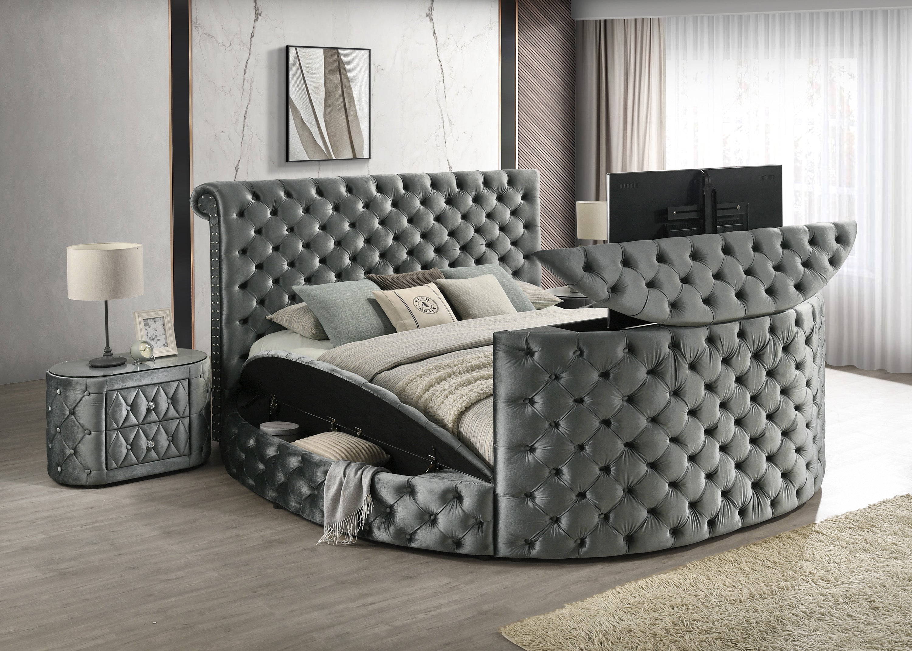 VOLTARE QN FB TV/FIREPLACE GREY