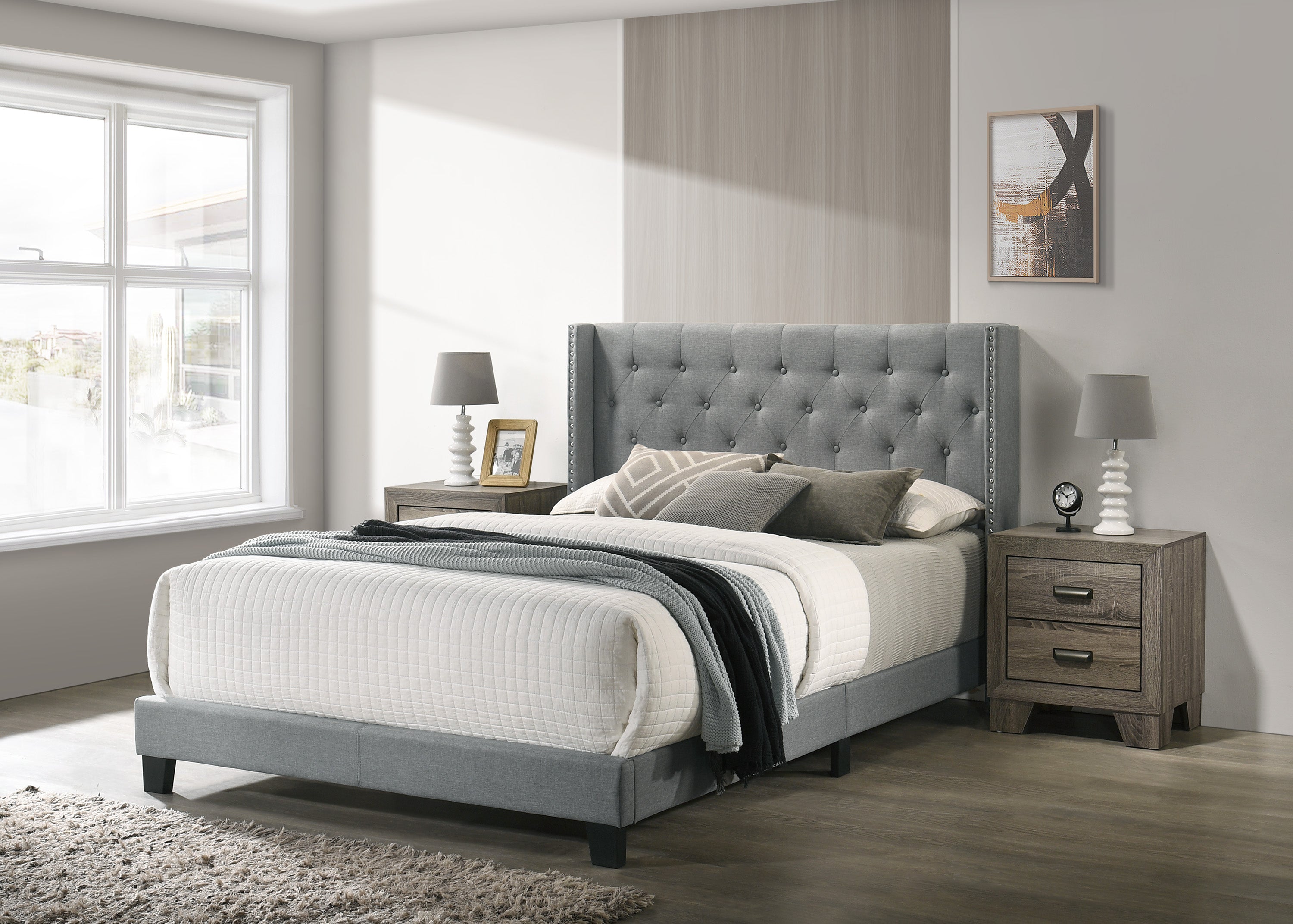 MAKAYLA QUEEN BED GREY