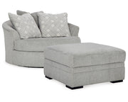 Casselbury Oversized Swivel Chair and Ottoman