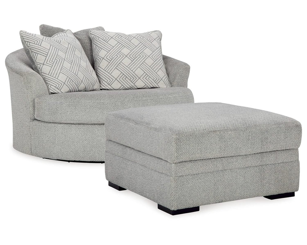 Silla giratoria extragrande y otomana Casselbury