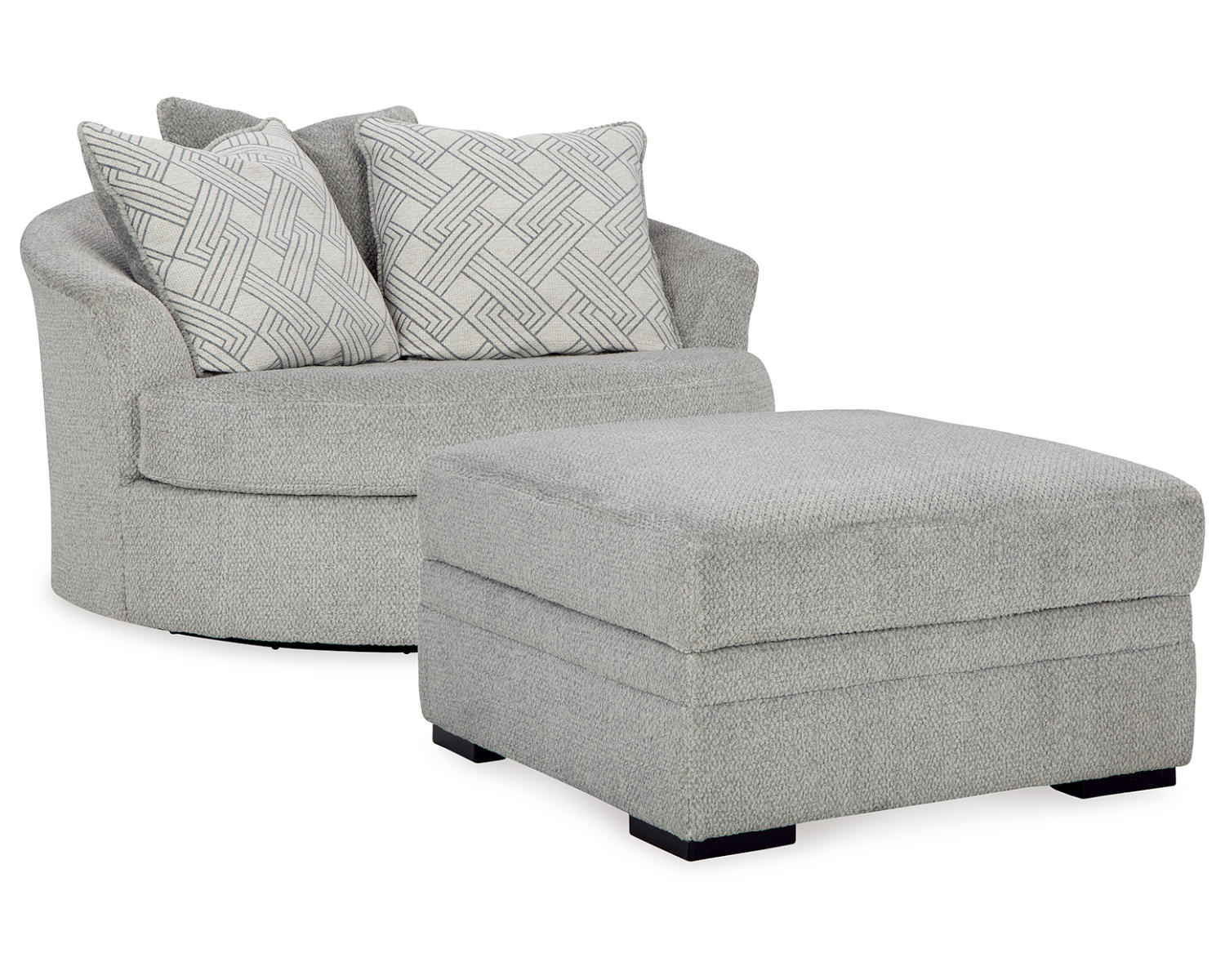 Casselbury Oversized Swivel Chair and Ottoman