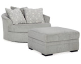 Silla giratoria extragrande y otomana Casselbury