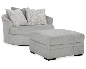 Silla giratoria extragrande y otomana Casselbury