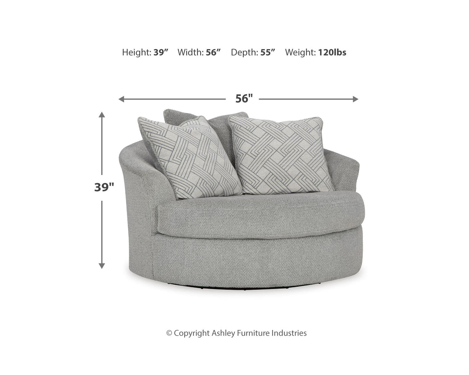 Casselbury Oversized Swivel Chair and Ottoman