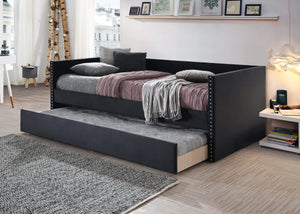 5321BK-SET SADIE BLACK VELVET DAYBED
