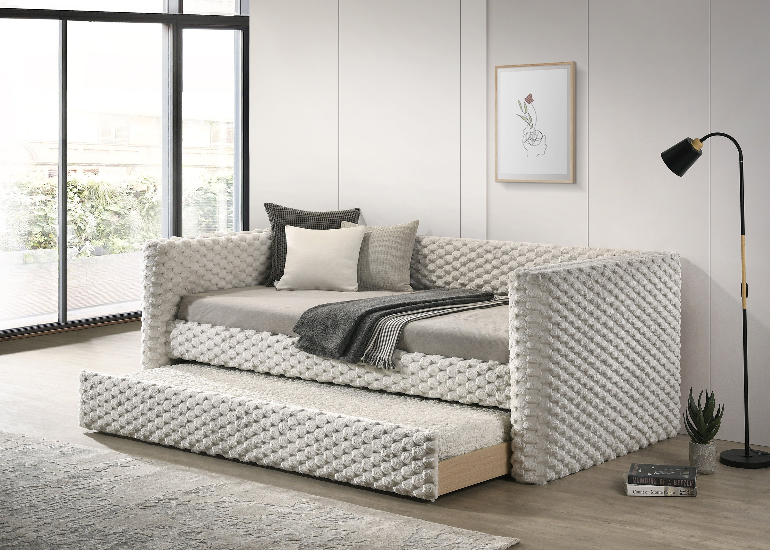 BRIELLE DAYBED ARMS SLATS-WH.DOVE