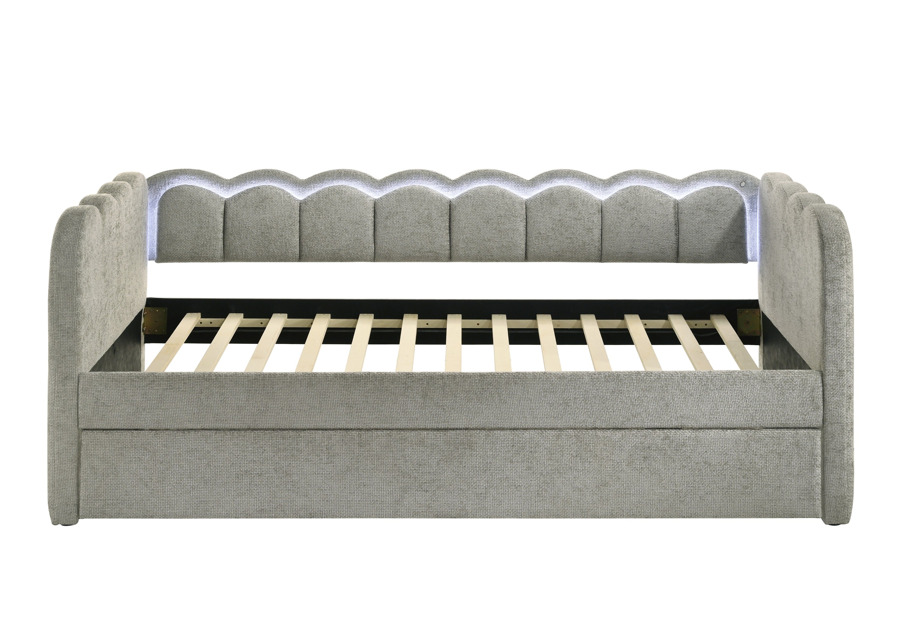 5328LG-SET MELODY DAYBED - LIGHT GREY