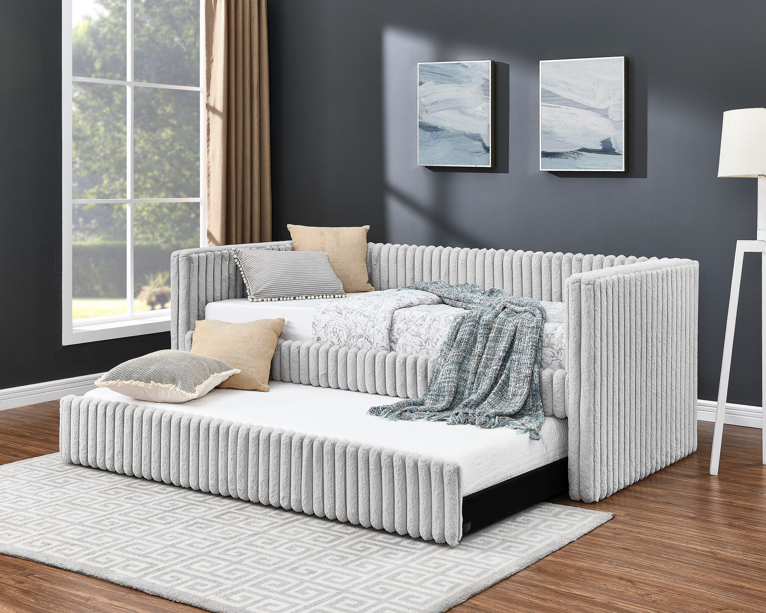 5339LG-SET HAILEY DAYBED LIGHT GREY
