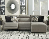 Colleyville - Seccional reclinable eléctrico de 3 piezas con chaise longue
