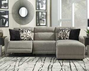 Colleyville - Seccional reclinable eléctrico de 3 piezas con chaise longue