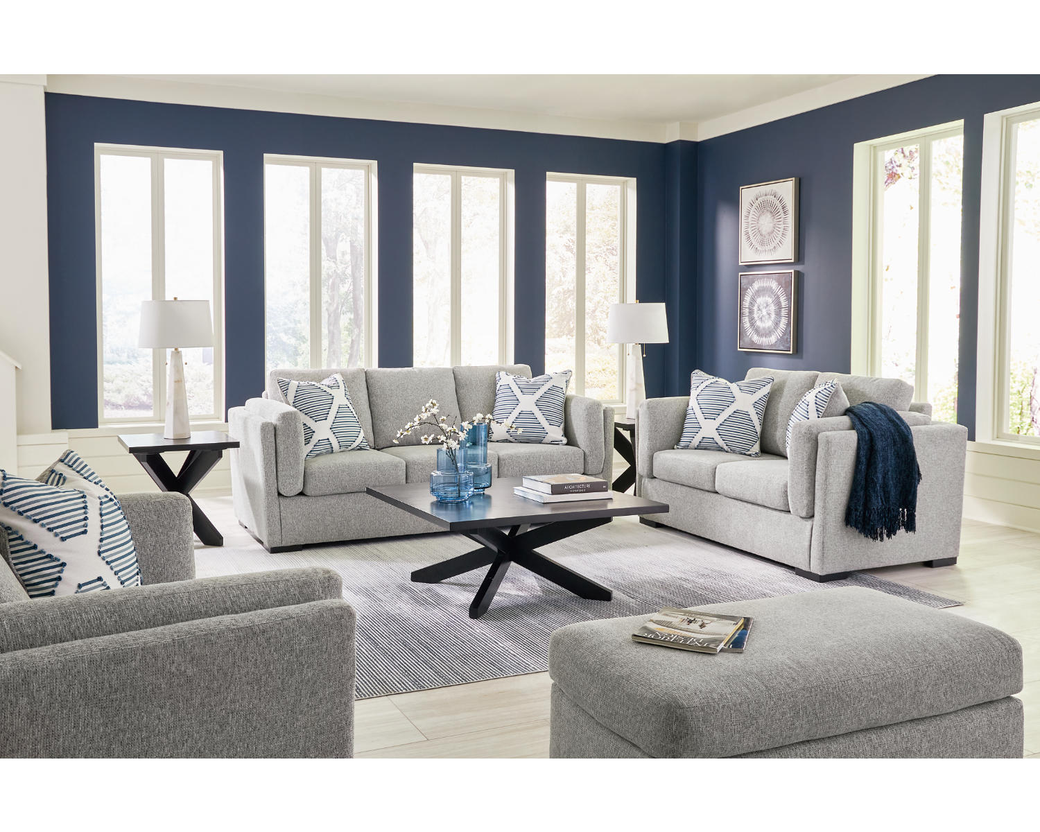 Evansley Sofa, Loveseat, Oversized Chair and Ottoman