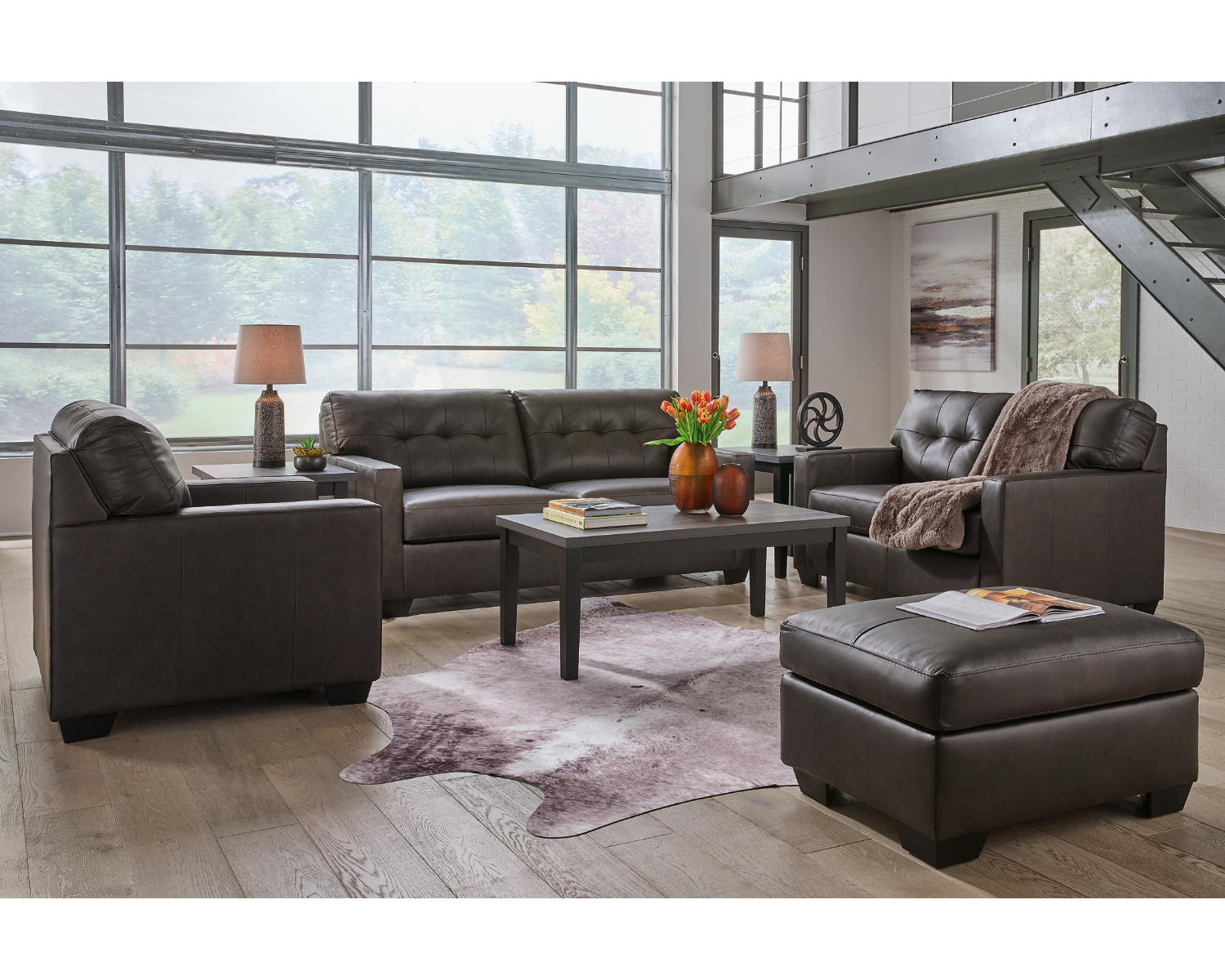 Belziani Sofa, Loveseat, Oversized Chair and Ottoman