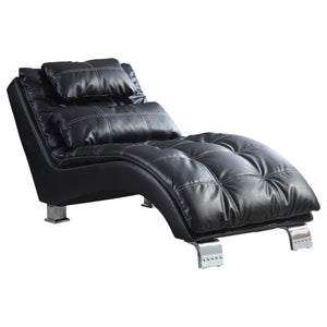 Chaise longue Dilleston tapizada en piel sintética negra