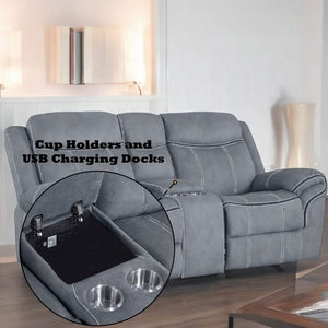 Zubaida Motion Loveseat & Console W/USB
