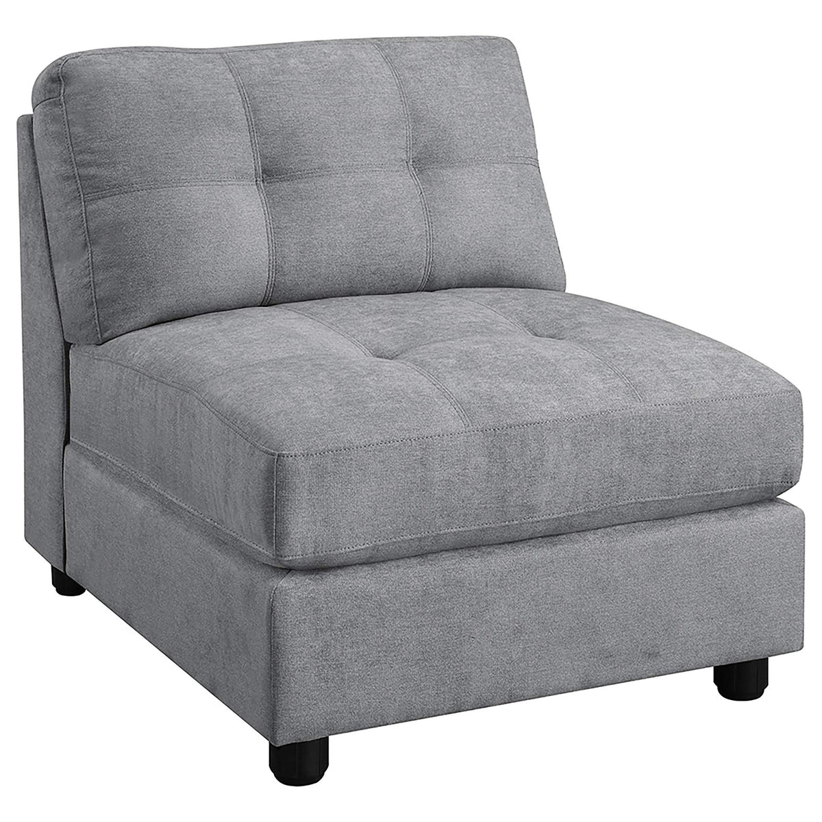 Silla sin brazos con respaldo acolchado Claude, color paloma
