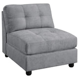 Silla sin brazos con respaldo acolchado Claude, color paloma