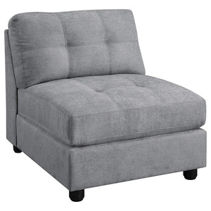 Silla sin brazos con respaldo acolchado Claude, color paloma