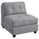 Silla sin brazos con respaldo acolchado Claude, color paloma