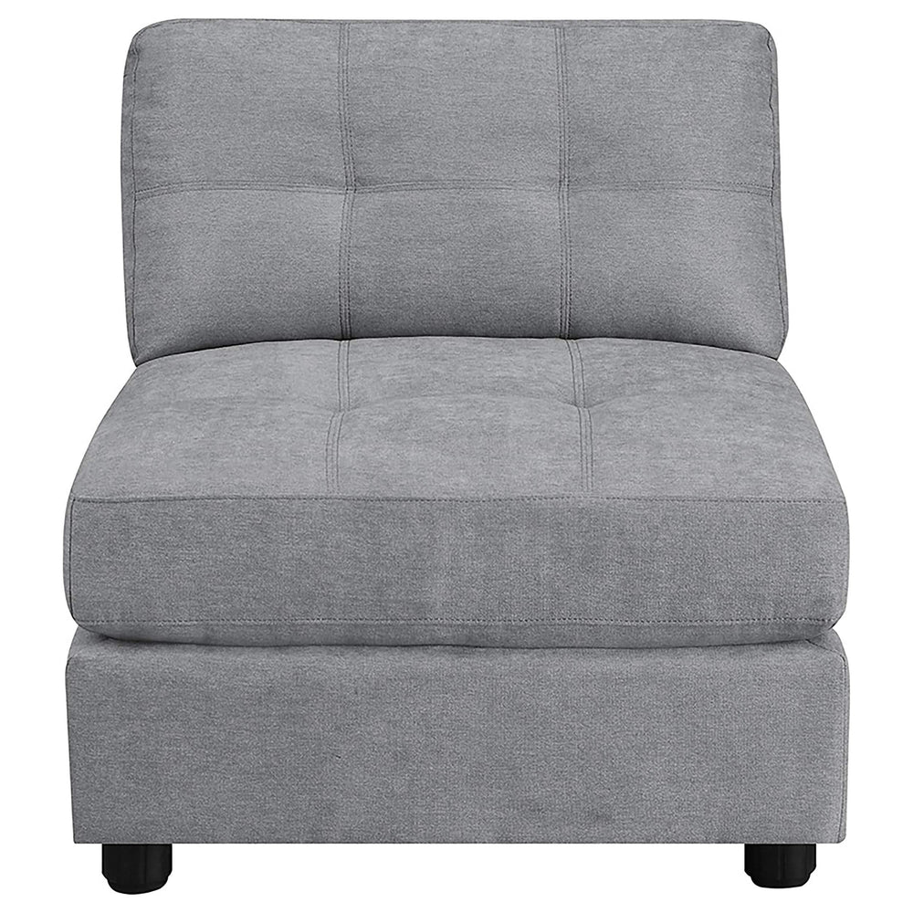 Silla sin brazos con respaldo acolchado Claude, color paloma
