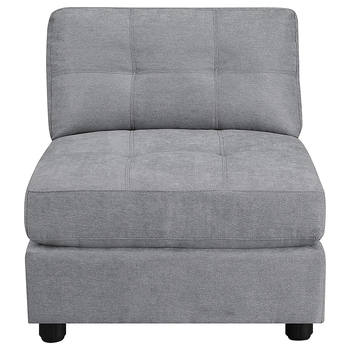 Silla sin brazos con respaldo acolchado Claude, color paloma