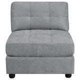 Silla sin brazos con respaldo acolchado Claude, color paloma