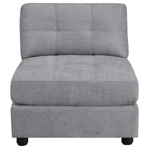 Silla sin brazos con respaldo acolchado Claude, color paloma