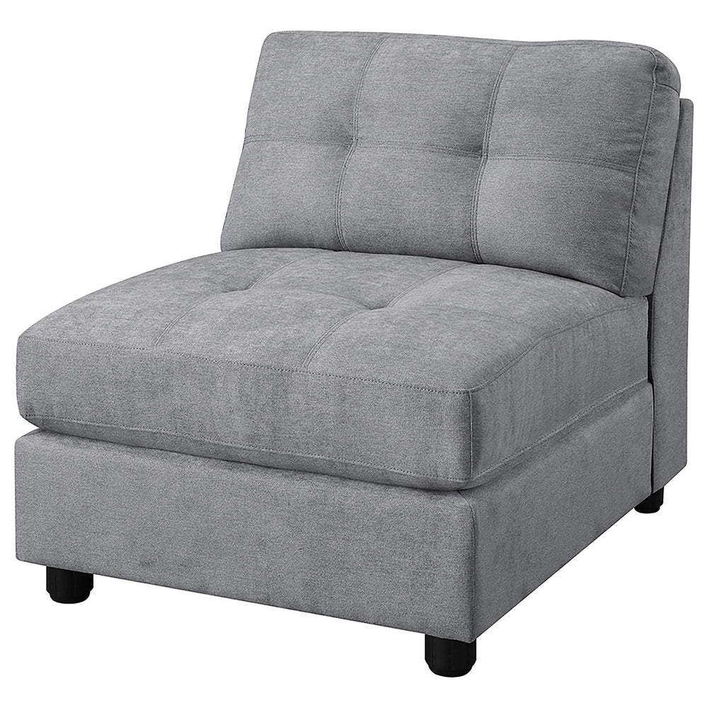 Silla sin brazos con respaldo acolchado Claude, color paloma