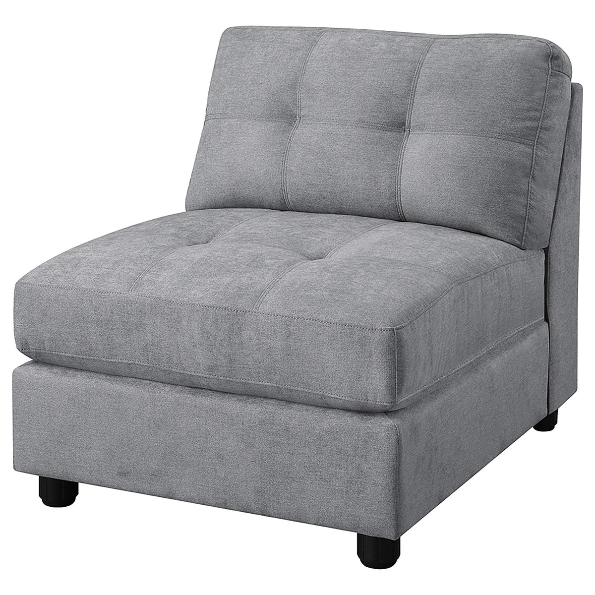 Silla sin brazos con respaldo acolchado Claude, color paloma