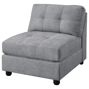Silla sin brazos con respaldo acolchado Claude, color paloma
