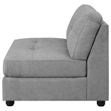 Silla sin brazos con respaldo acolchado Claude, color paloma