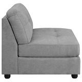 Silla sin brazos con respaldo acolchado Claude, color paloma
