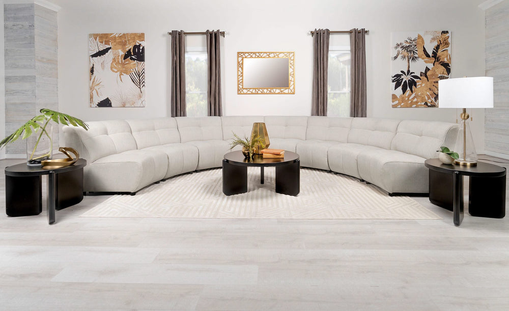 Sofá modular seccional tapizado Charlotte de 8 piezas color marfil