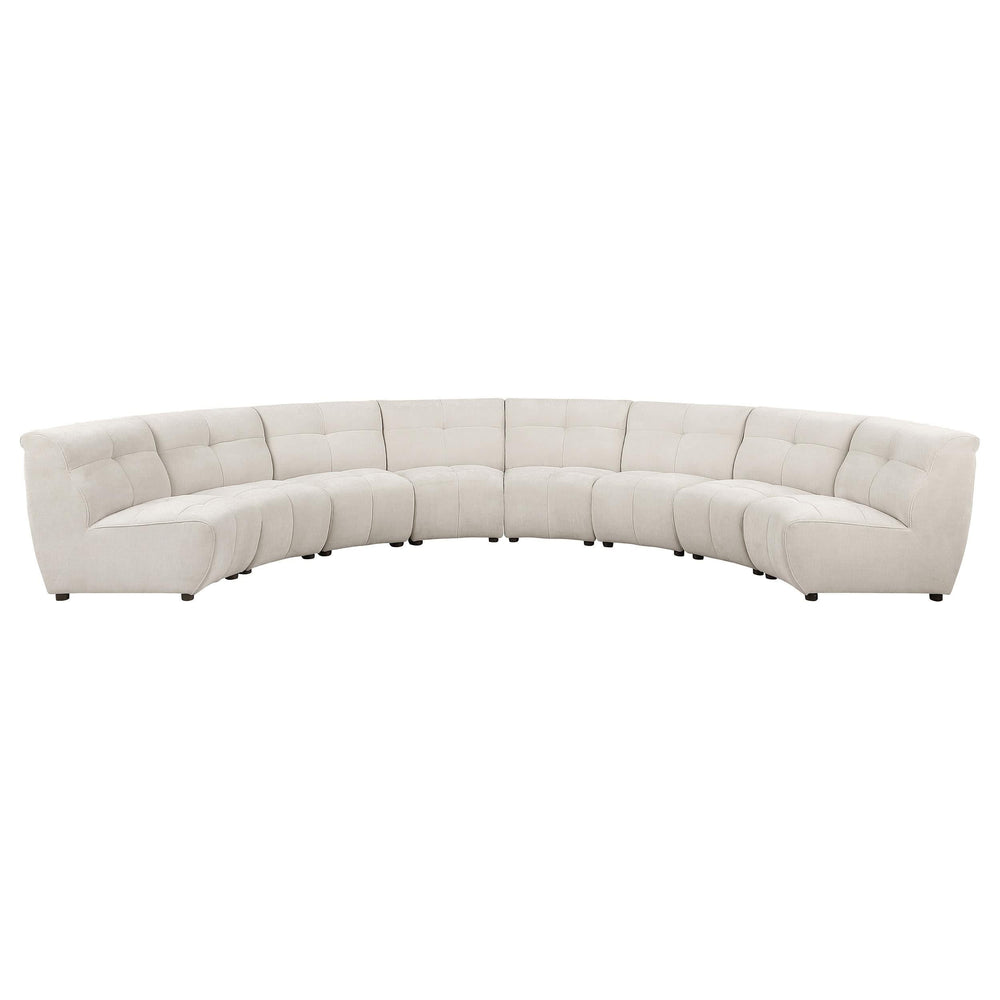 Sofá modular seccional tapizado Charlotte de 8 piezas color marfil