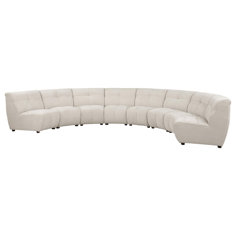 Sofá modular seccional tapizado Charlotte de 8 piezas color marfil