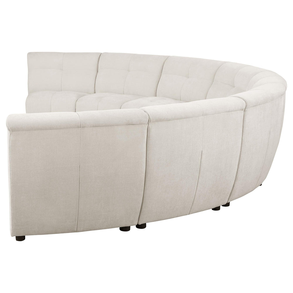 Sofá modular seccional tapizado Charlotte de 8 piezas color marfil