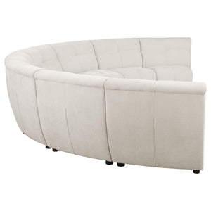 Sofá modular seccional tapizado Charlotte de 8 piezas color marfil